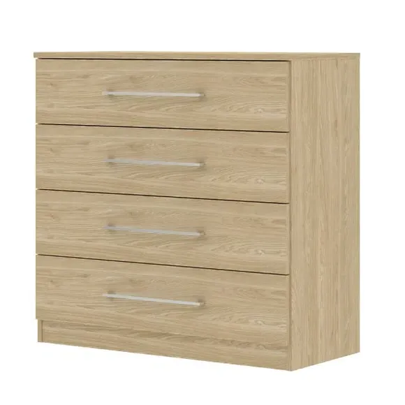 4-Drawer Chest with Bar Handles - Oak Effect
