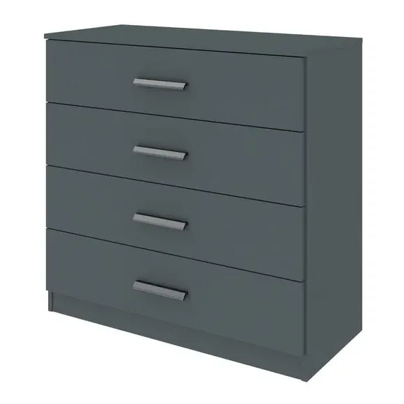 4-Drawer Chest with Metal Runners - Grey