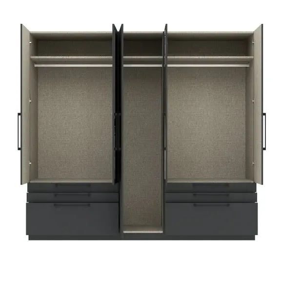 5-Door Wardrobe with 6 Drawers - Anthracite