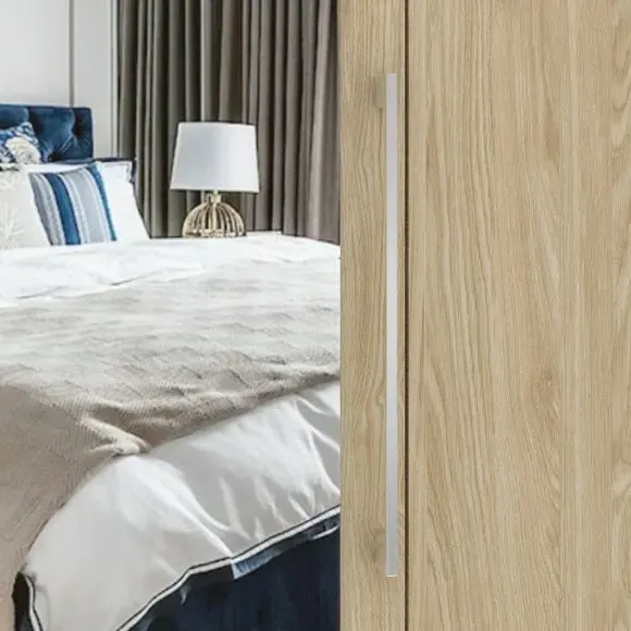 5-Door Wardrobe with 6 Drawers - Oak Effect