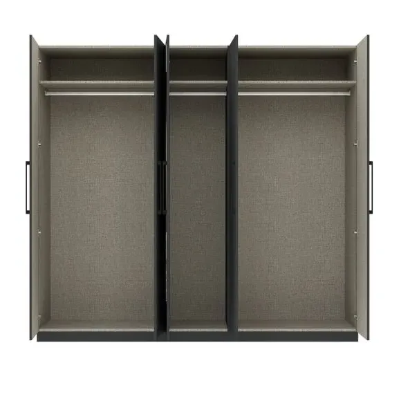 5-Door Wardrobe with Adjustable Storage - Anthracite