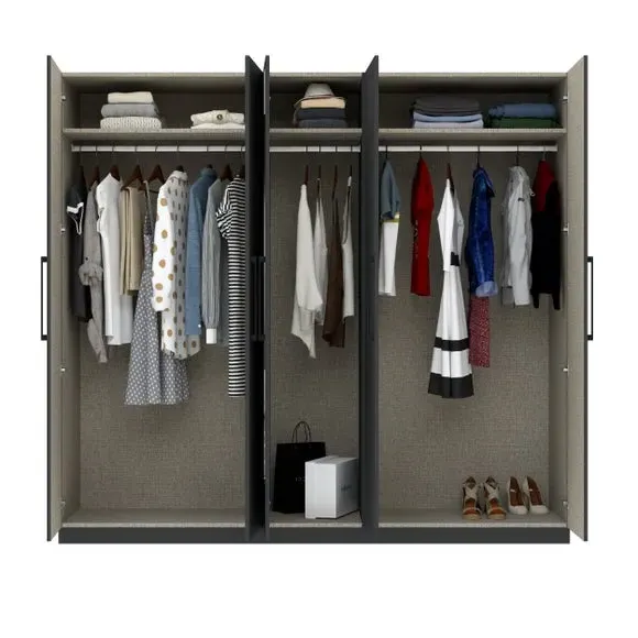 5-Door Wardrobe with Adjustable Storage - Anthracite