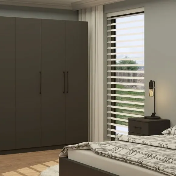 5-Door Wardrobe with Adjustable Storage - Anthracite