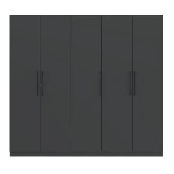 5-Door Wardrobe with Adjustable Storage - Anthracite