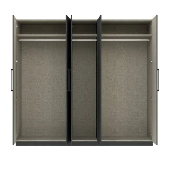 5-Door Wardrobe with Adjustable Storage - Anthracite
