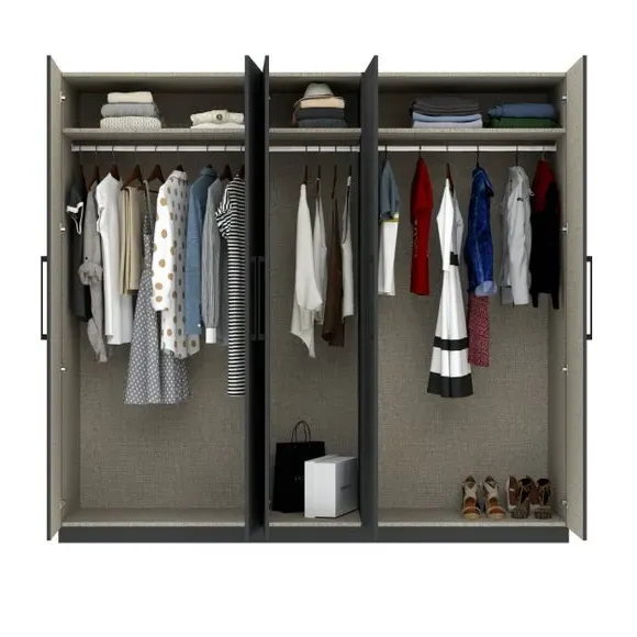 5-Door Wardrobe with Adjustable Storage - Anthracite