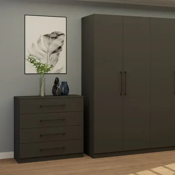 5-Door Wardrobe with Adjustable Storage - Anthracite image