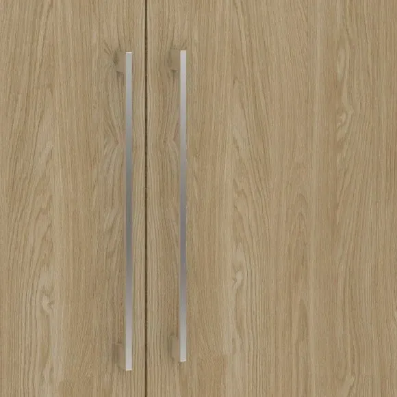 5-Door Wardrobe with Adjustable Storage - Oak Effect