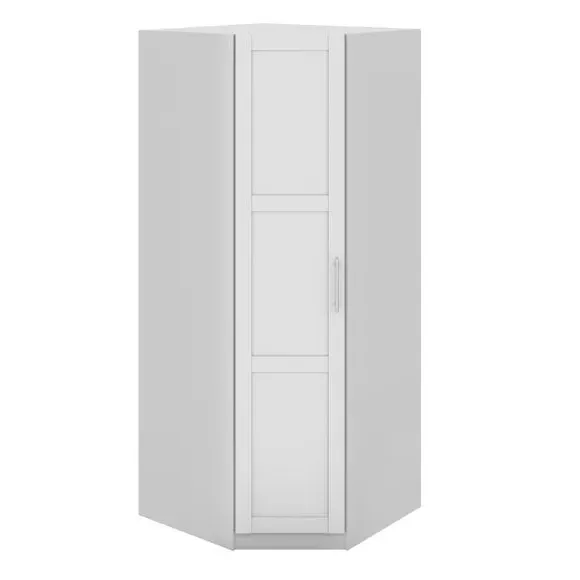 Corner Wardrobe with Shelves - White, Framed image