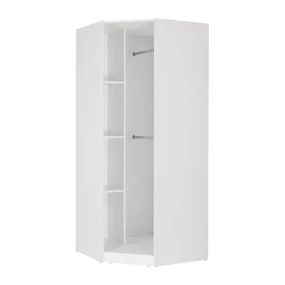 Corner Wardrobe with Storage - White, Oak