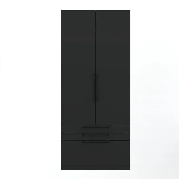 Double 3-Drawer Wardrobe - Anthracite