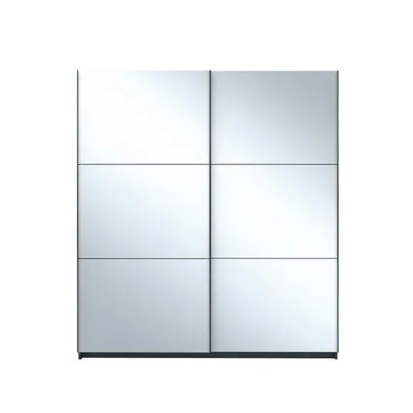 Double Sliding Wardrobe with Rails - Dark Grey