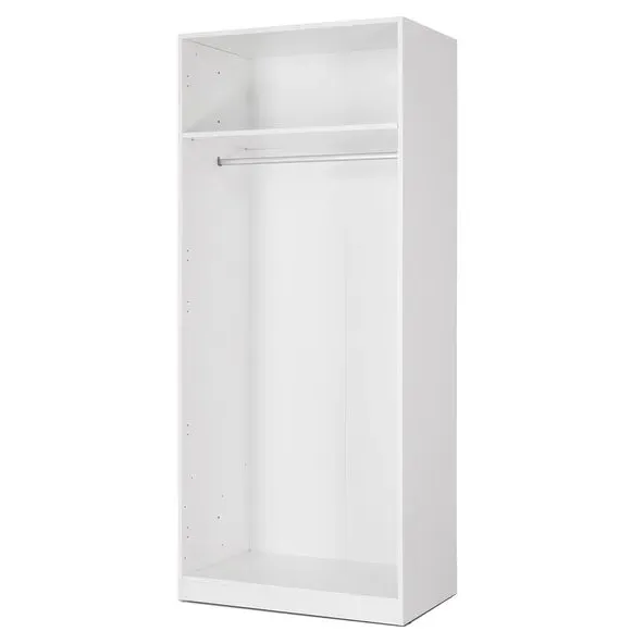 Double Wardrobe with Drawers - White, Oak Effect