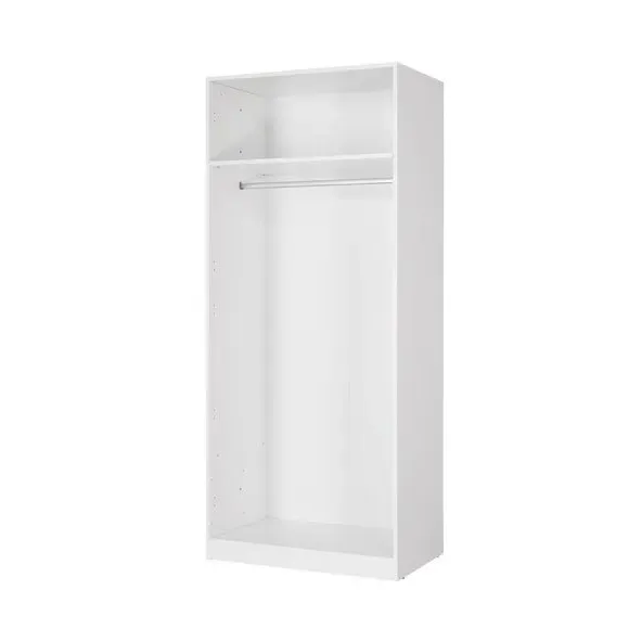 Double Wardrobe with Metal Handles - White