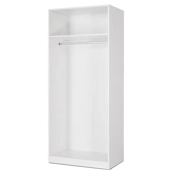 Double Wardrobe with Metal Handles - White