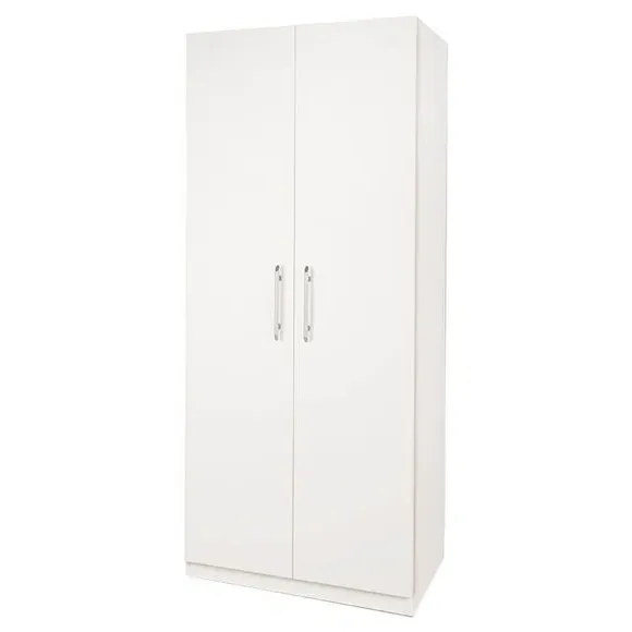 Double Wardrobe with Metal Handles - White image