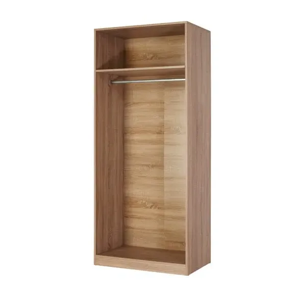 Double Wardrobe with Shelf - Natural, Oak Effect
