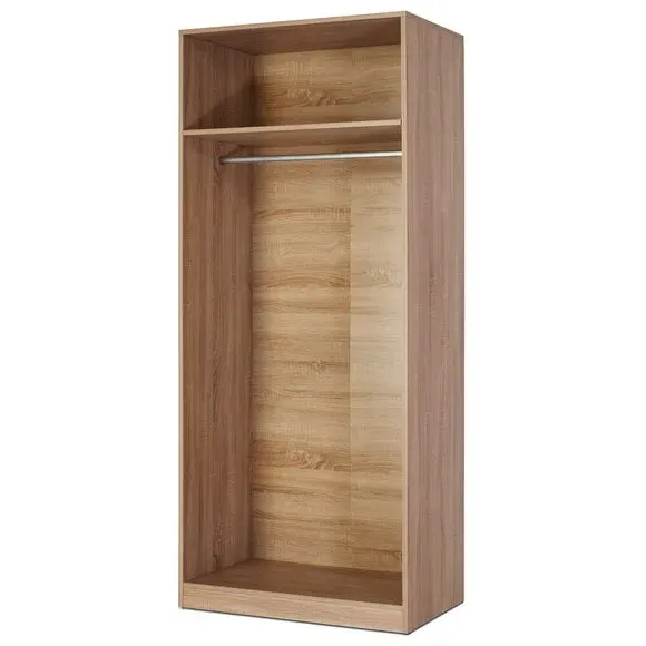 Double Wardrobe with Shelf - Natural, Oak Effect