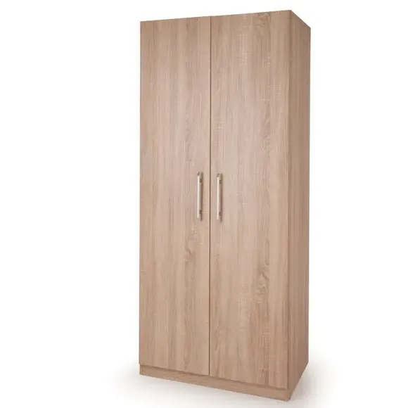 Double Wardrobe with Shelf - Natural, Oak Effect image