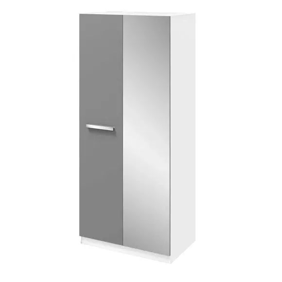 Double Wardrobe with Shelving - Grey