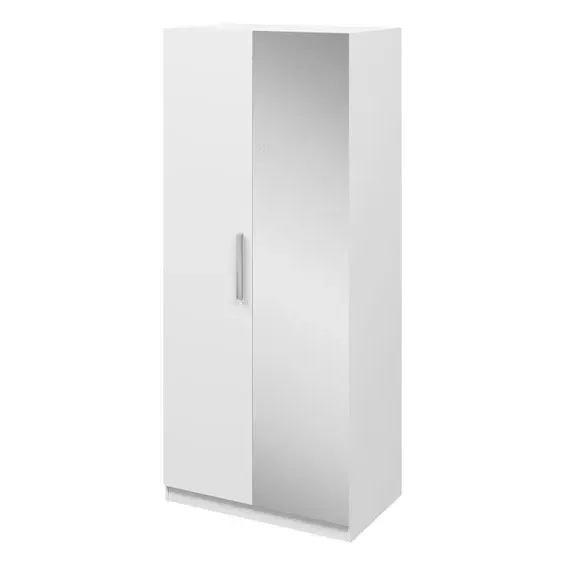 Double Wardrobe with Shelving - White