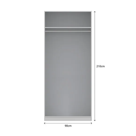 Double Wardrobe with Shelving - White, Framed