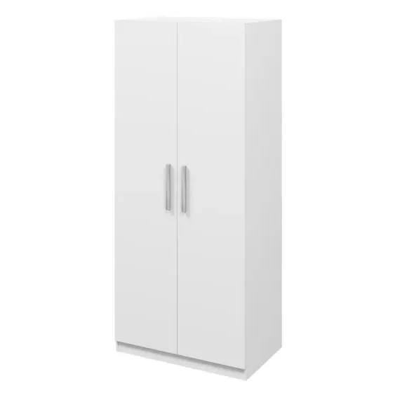 Double Wardrobe with Shelving - White