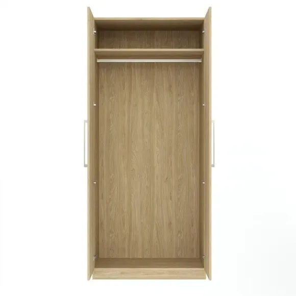 Double Wardrobe with Storage - Oak Effect