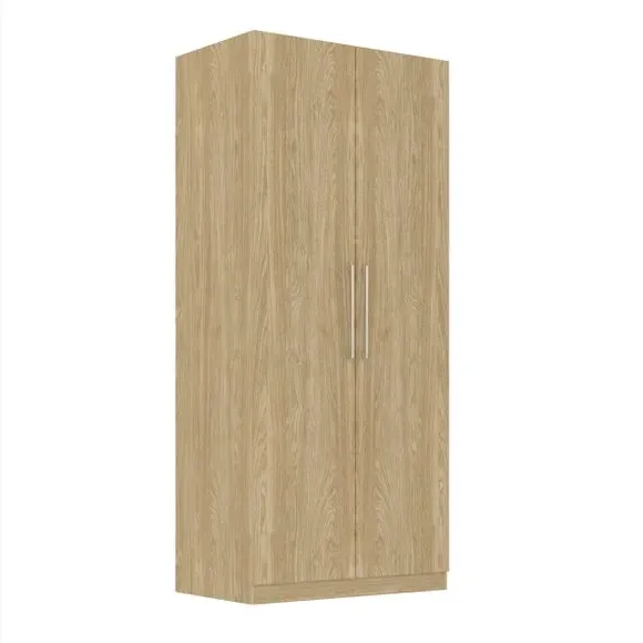 Double Wardrobe with Storage - Oak Effect