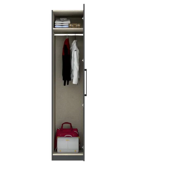 Single Wardrobe with Adjustable Shelf - Anthracite