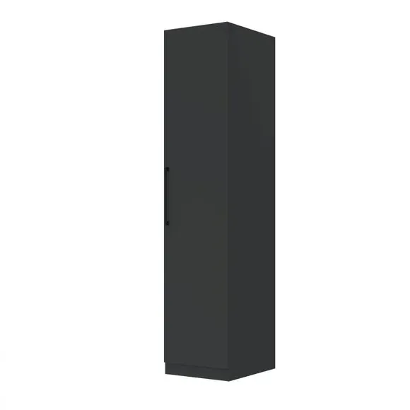 Single Wardrobe with Adjustable Shelf - Anthracite