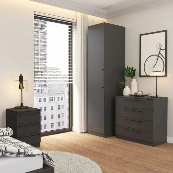 Single Wardrobe with Adjustable Shelf - Anthracite image