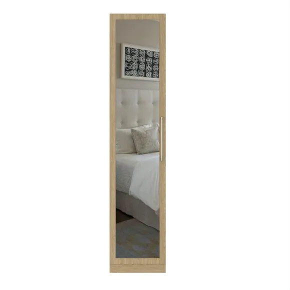 Single Wardrobe with Adjustable Shelf - Oak Effect