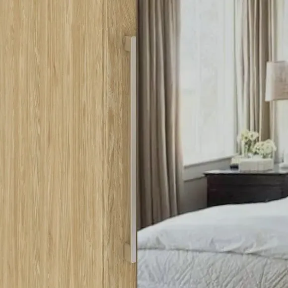 Single Wardrobe with Adjustable Shelf - Oak Effect