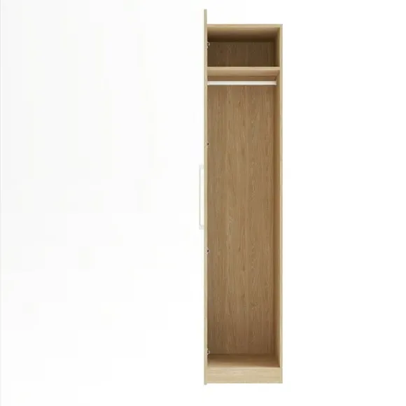 Single Wardrobe with Adjustable Shelf - Oak Effect
