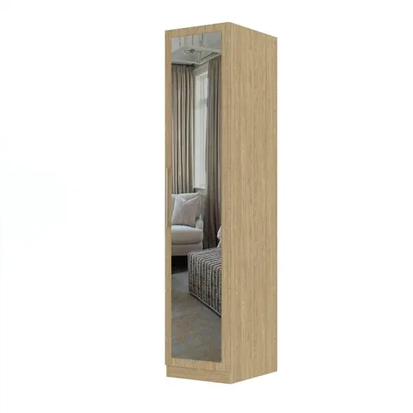 Single Wardrobe with Adjustable Shelf - Oak Effect
