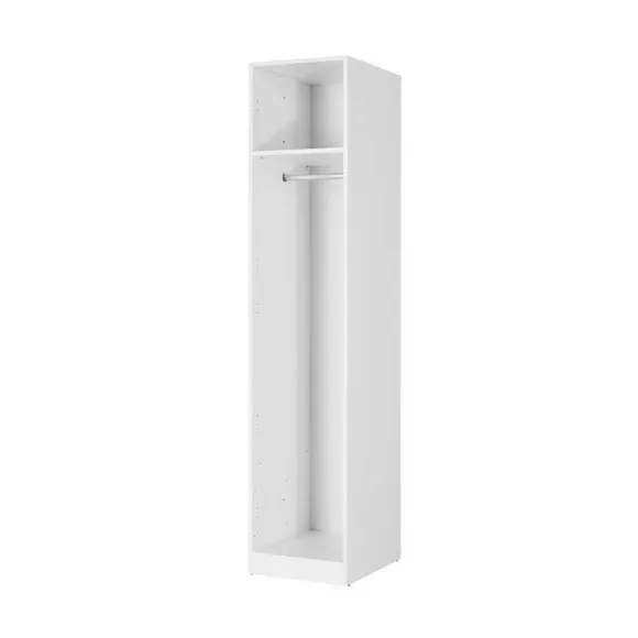 Single Wardrobe with Metal Handles - White