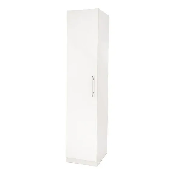 Single Wardrobe with Metal Handles - White image