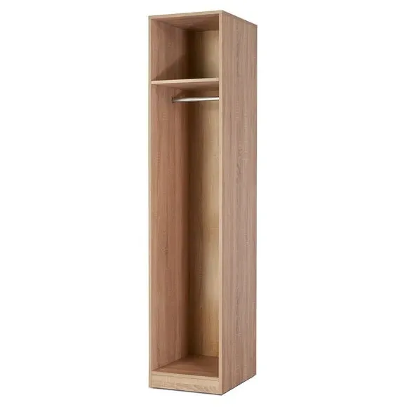 Single Wardrobe with Storage - Natural, Oak