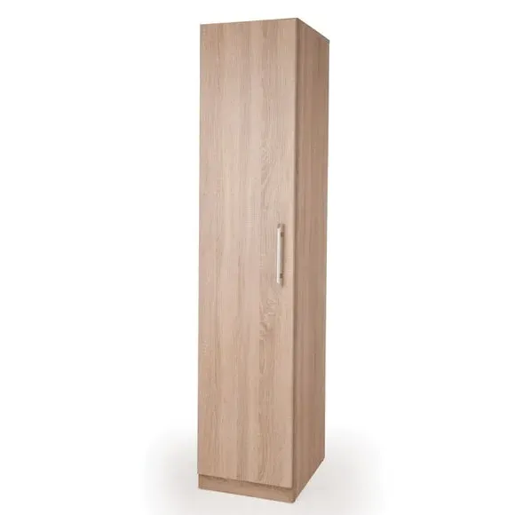Single Wardrobe with Storage - Natural, Oak image