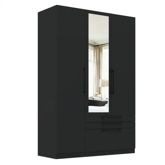Triple Wardrobe with 3 Drawers - Anthracite