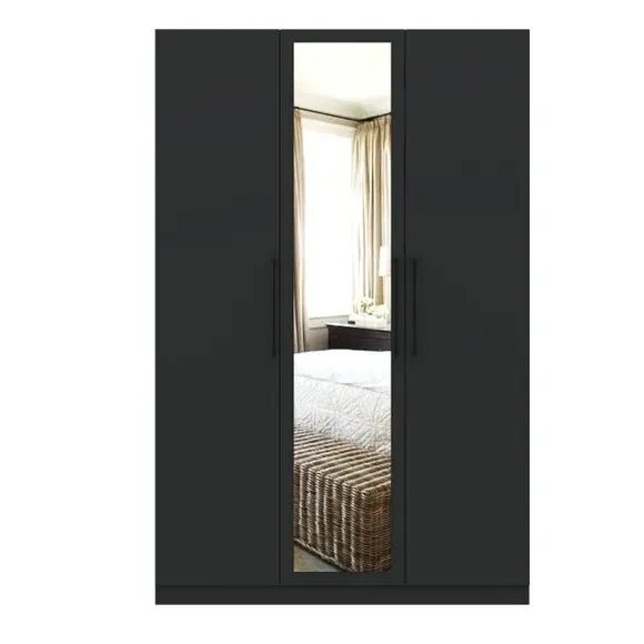 Triple Wardrobe with Adjustable Storage - Anthracite