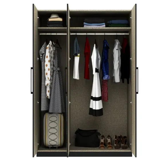 Triple Wardrobe with Adjustable Storage - Anthracite