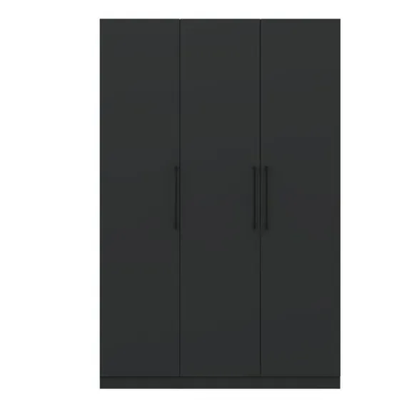 Triple Wardrobe with Adjustable Storage - Anthracite