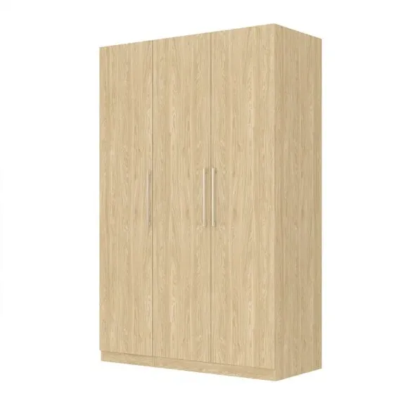 Triple Wardrobe with Adjustable Storage - Oak Effect