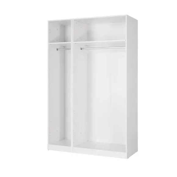 Triple Wardrobe with Mirror - White
