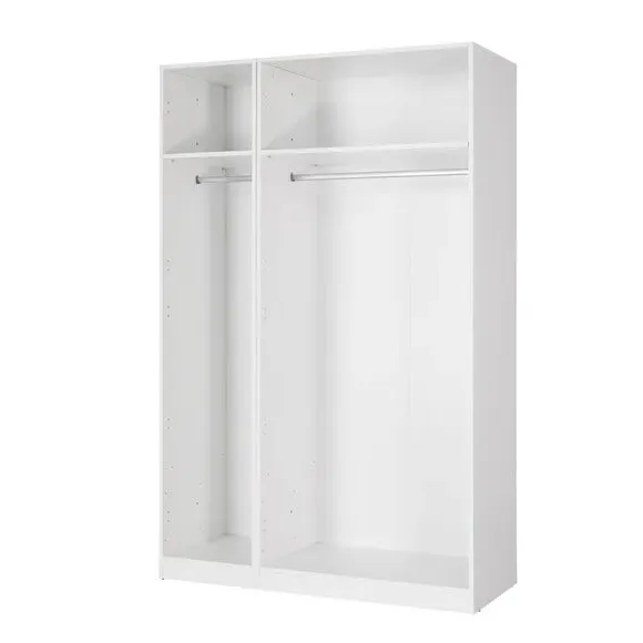 Triple Wardrobe with Mirror - White, Oak