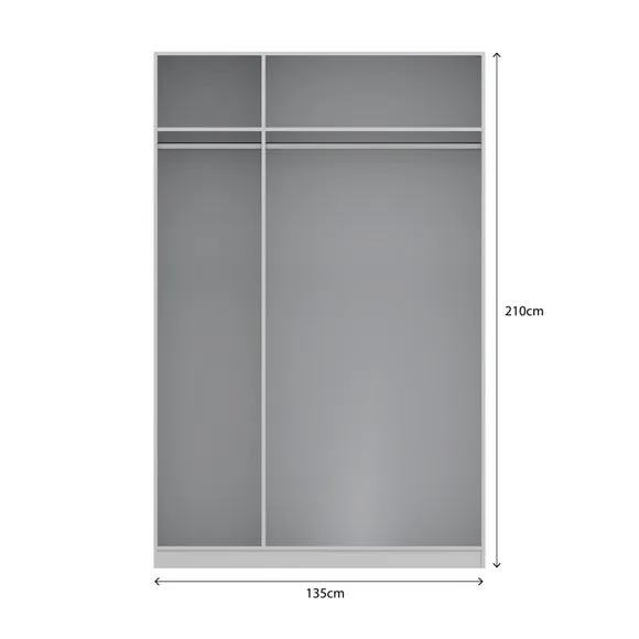Triple Wardrobe with Shaker Frames - White