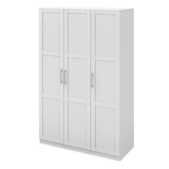 Triple Wardrobe with Shaker Frames - White