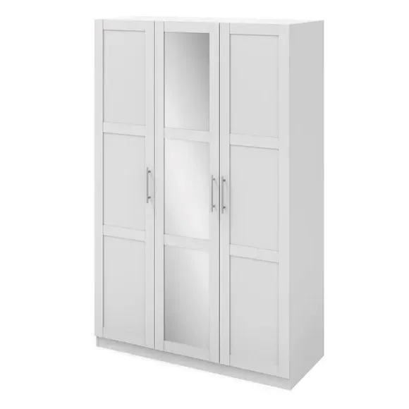 Triple Wardrobe with Shaker Frames - White image